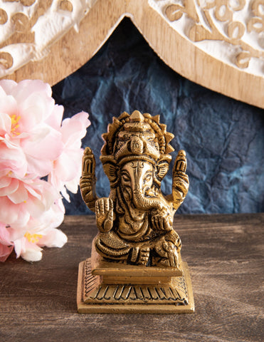Ganesha Messing in Gold matt finish – Ansicht 2
