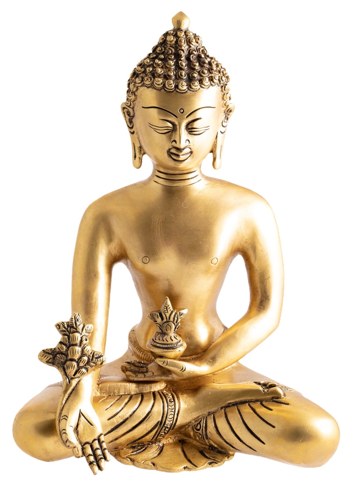Medizin Buddha Messing, Gold matt Finish – Seelenecho