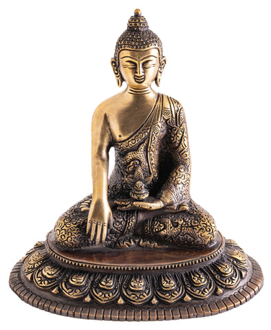 Buddha Shakyamuni Messing, antik braun Finish – Seelenecho