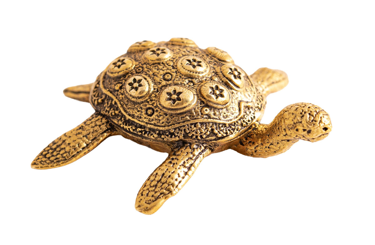 Schildkröte hochwertiges Kunstobjekt, Messing – Seelenecho