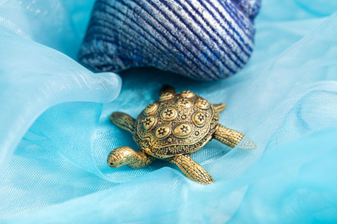 Schildkröte hochwertiges Kunstobjekt, Messing – Ansicht 2