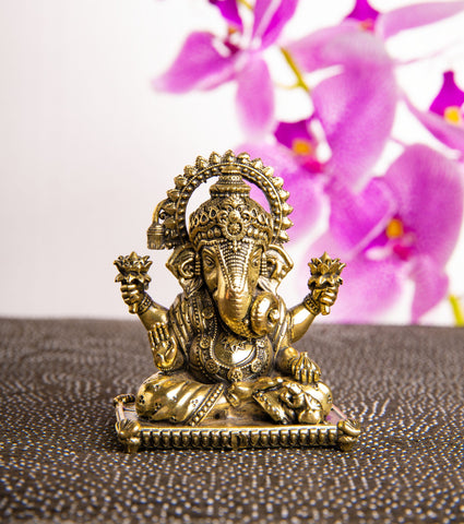 Ganesha hochwertiges Kunstobjekt, Messing – Ansicht 2