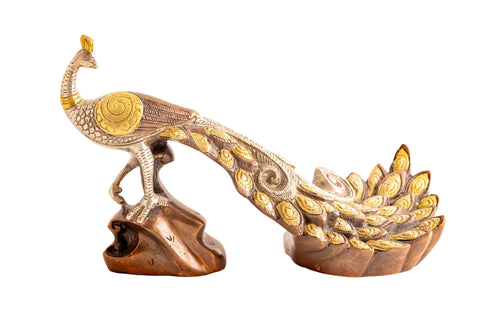 Mayura Pfau Messing, kunstvoll Nepali Orange, Gold – Seelenecho