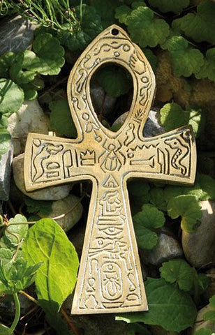 Ankh Messing, mittel mit ägyptischem Symbol 15 cm – Seelenecho