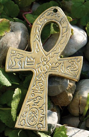 Ankh Messing, klein mit ägyptischem Symbol 11 cm – Seelenecho