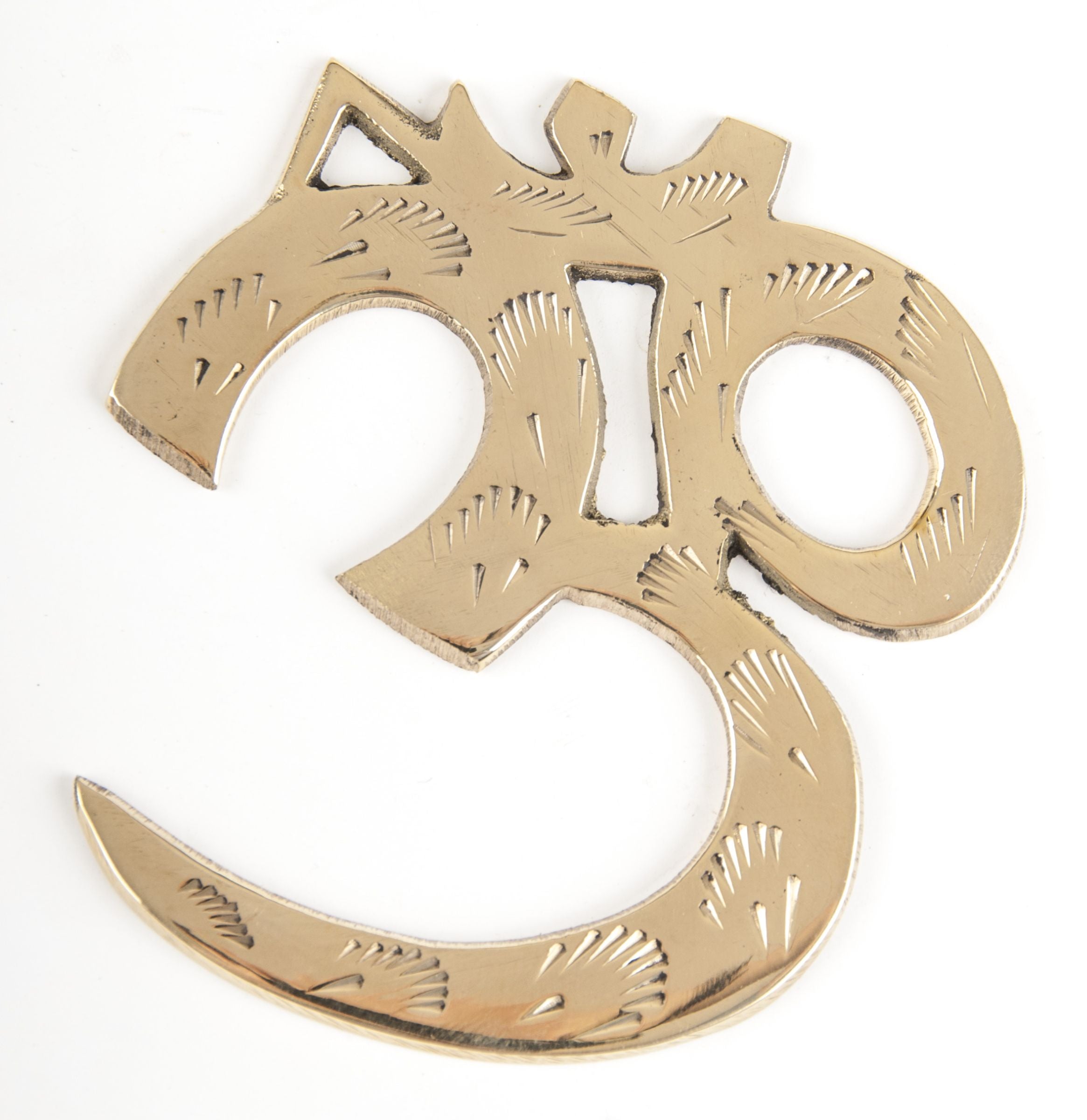Om-Wandsymbol, Messing, 8 cm – Seelenecho