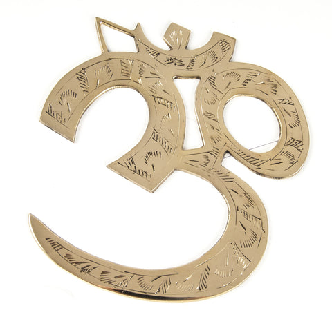 Om-Wandsymbol, Messing, 17 cm – Seelenecho