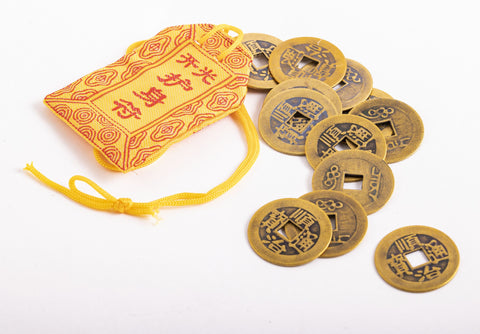 Große Chinesische Glücksmünzen 12er Set – Seelenecho