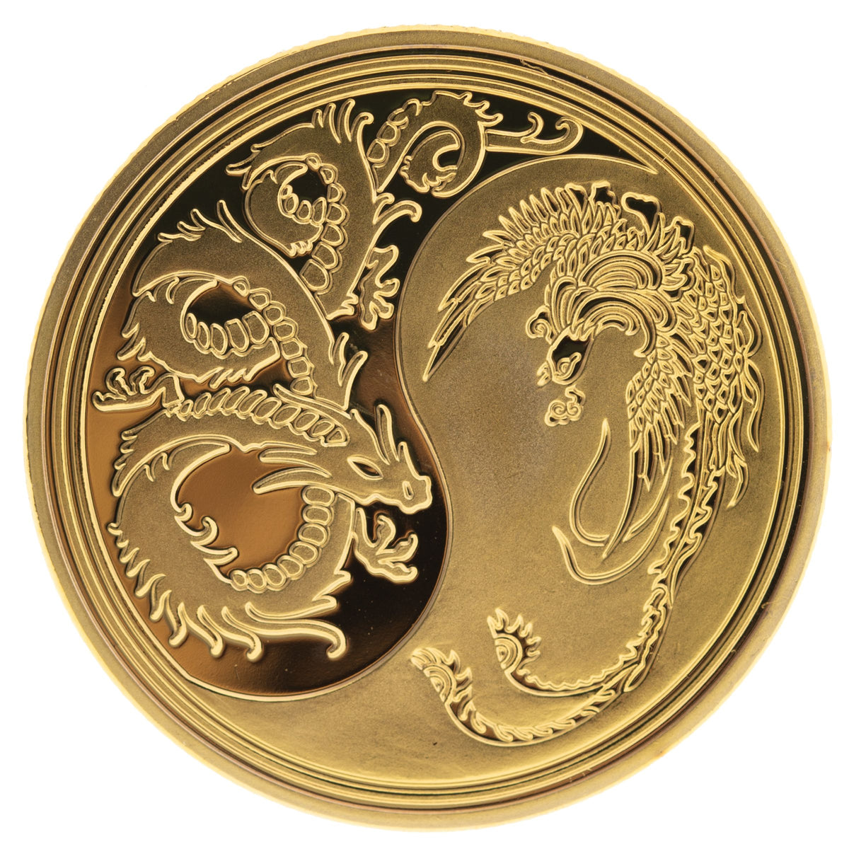 Glücksmünze Drache/Phönix 40mm – Seelenecho
