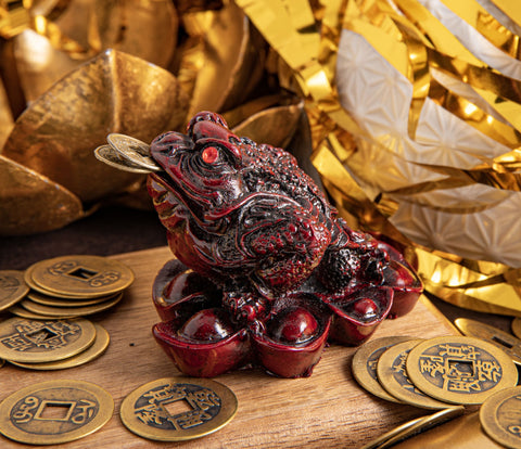 Geldfrosch, rot Kunstharz – Ansicht 2