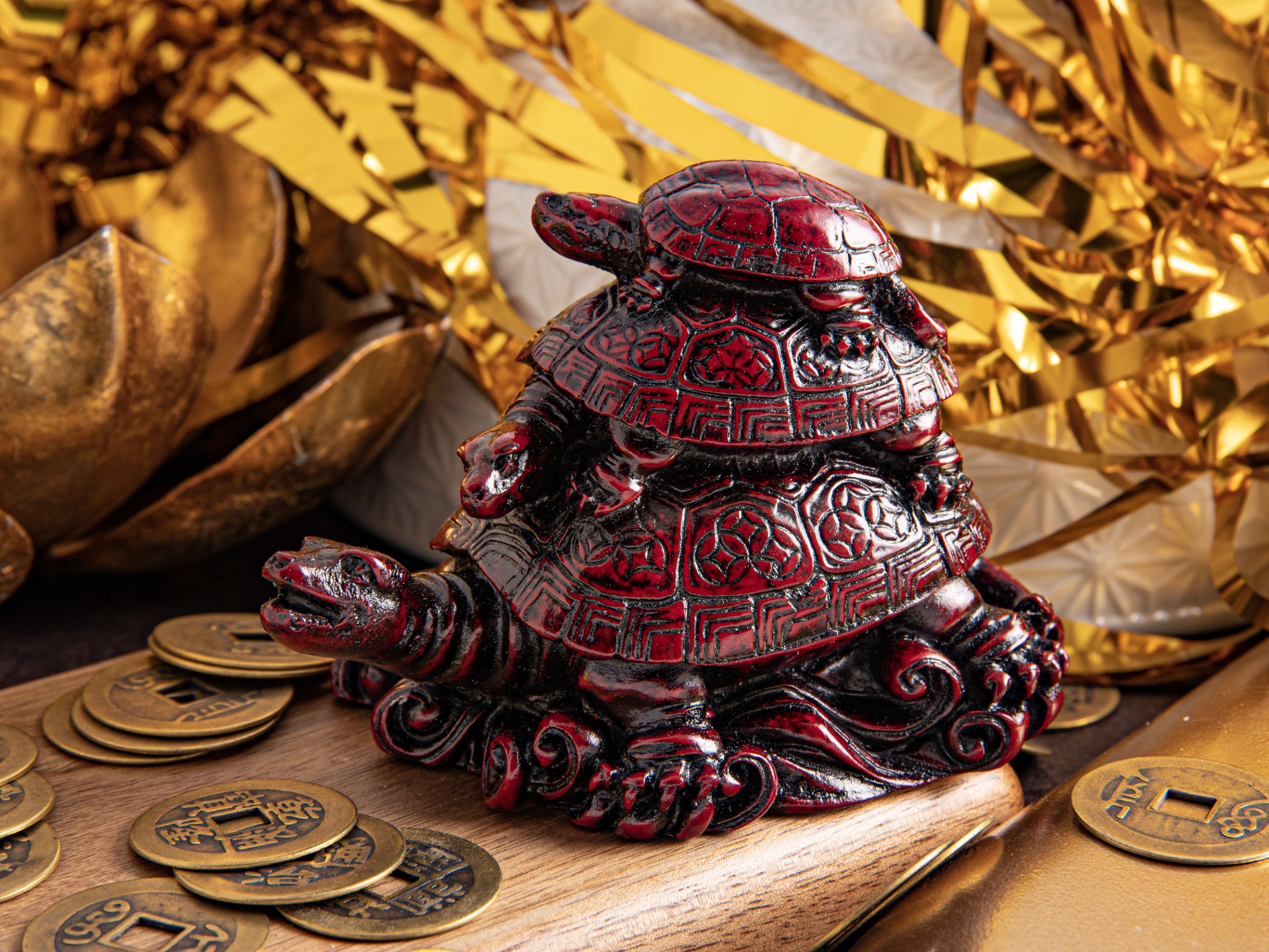 Generationen Schildkröte, rot Kunstharz – Ansicht 2