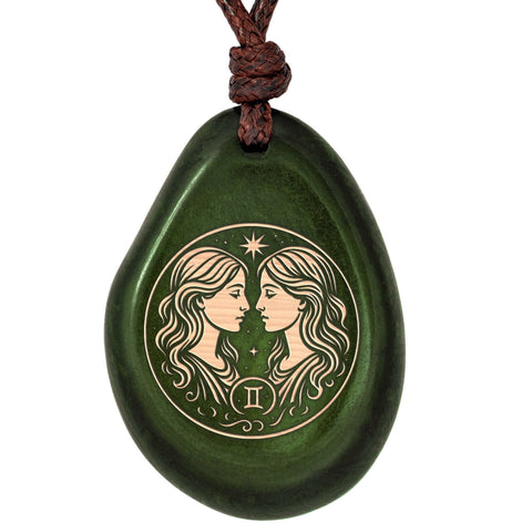 Sternzeichen-Amulett Grün Zwillinge – Seelenecho