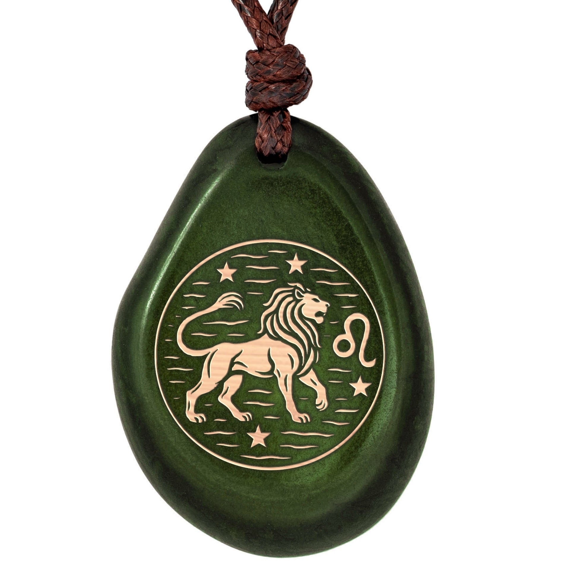 Sternzeichen-Amulett Grün Löwe – Seelenecho