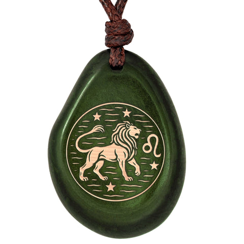 Sternzeichen-Amulett Grün Löwe – Seelenecho