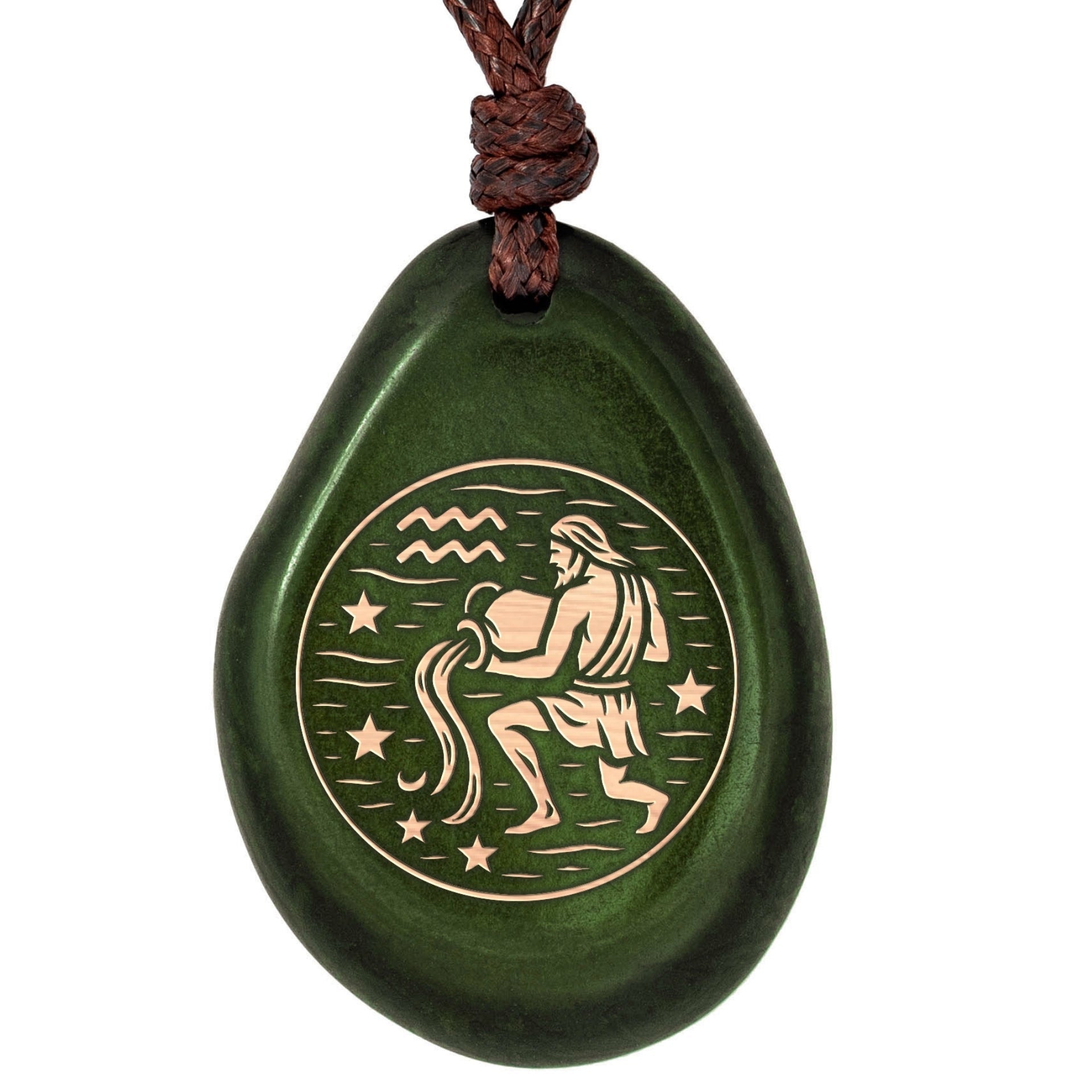 Sternzeichen-Amulett Grün Wassermann – Seelenecho