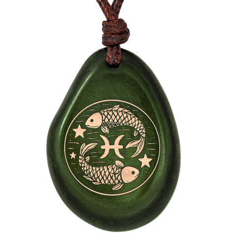 Sternzeichen-Amulett Grün Fische – Seelenecho