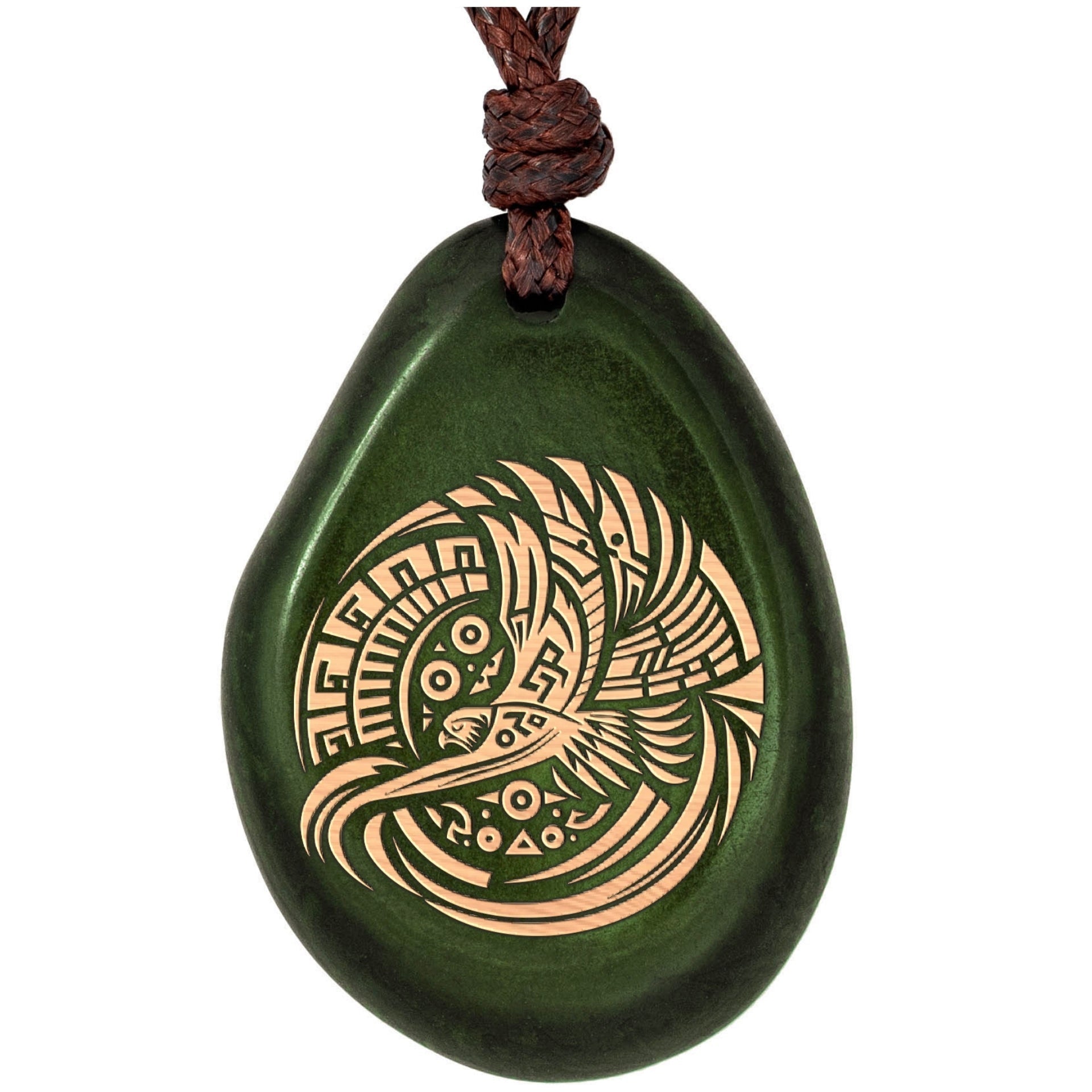 Taguanuss-Kette Grün Falke – Seelenecho