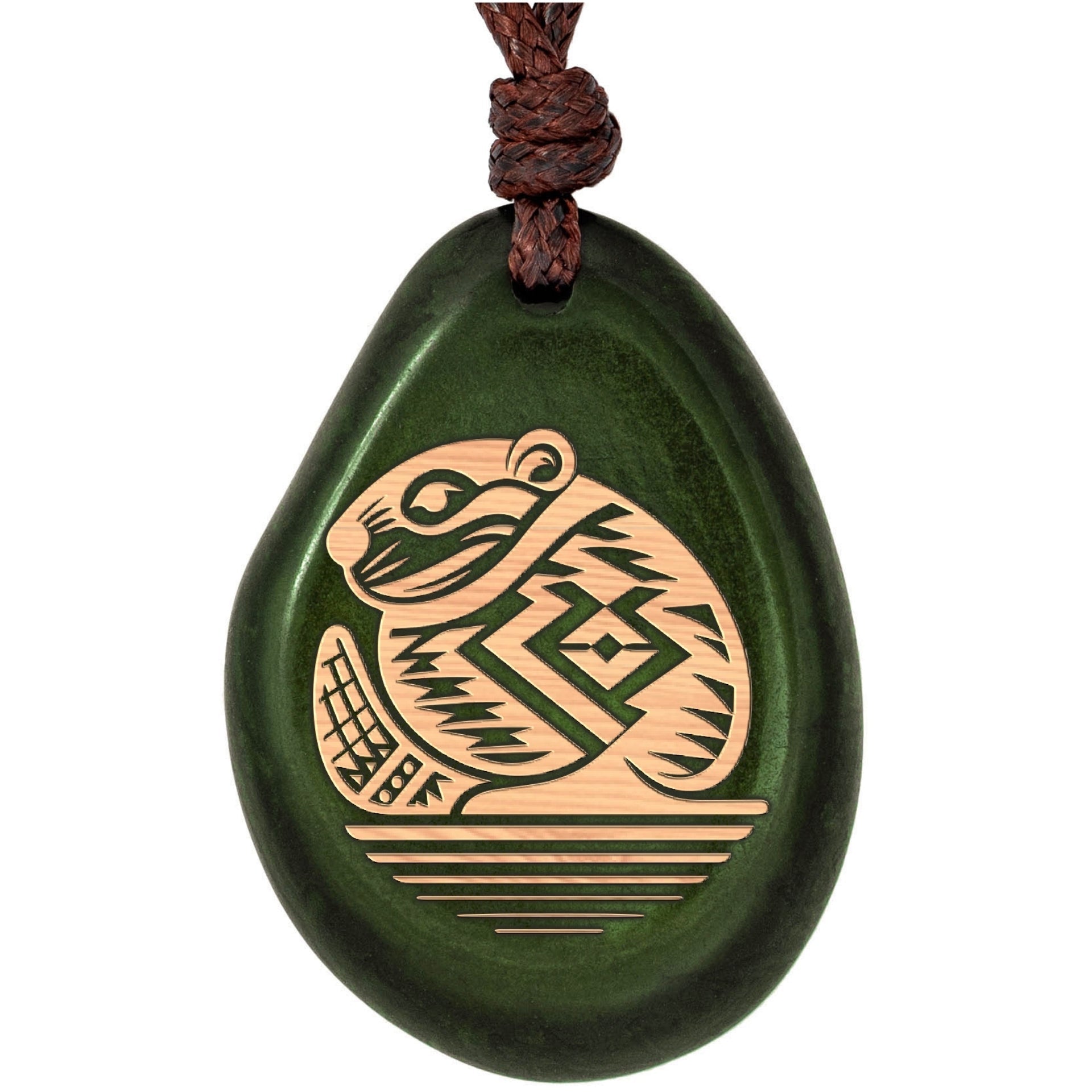 Taguanuss-Kette Grün Biber – Seelenecho
