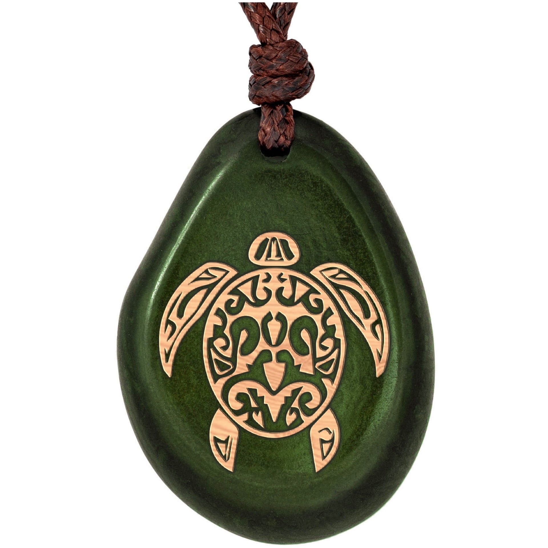 Taguanuss-Kette Grün Turtle – Seelenecho