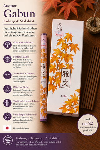 Anvenor Gabun – Klassischer Stil | Japanische Räucherstäbchen für Ruhe & zeitlose Harmonie