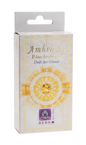 Räucherkegel „Ambrosia“ – Pyramidenform (inkl. Keramikhalter)