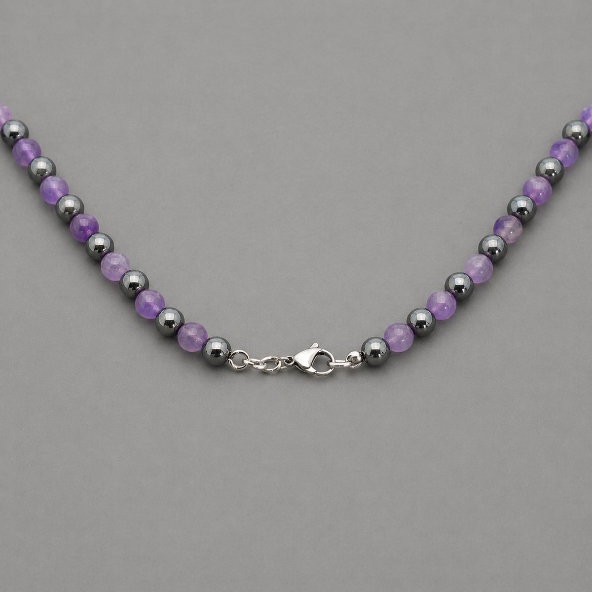 Hämatin-Amethyst-Mix Kette 6 mm – Schutz, Harmonie & innere Balance