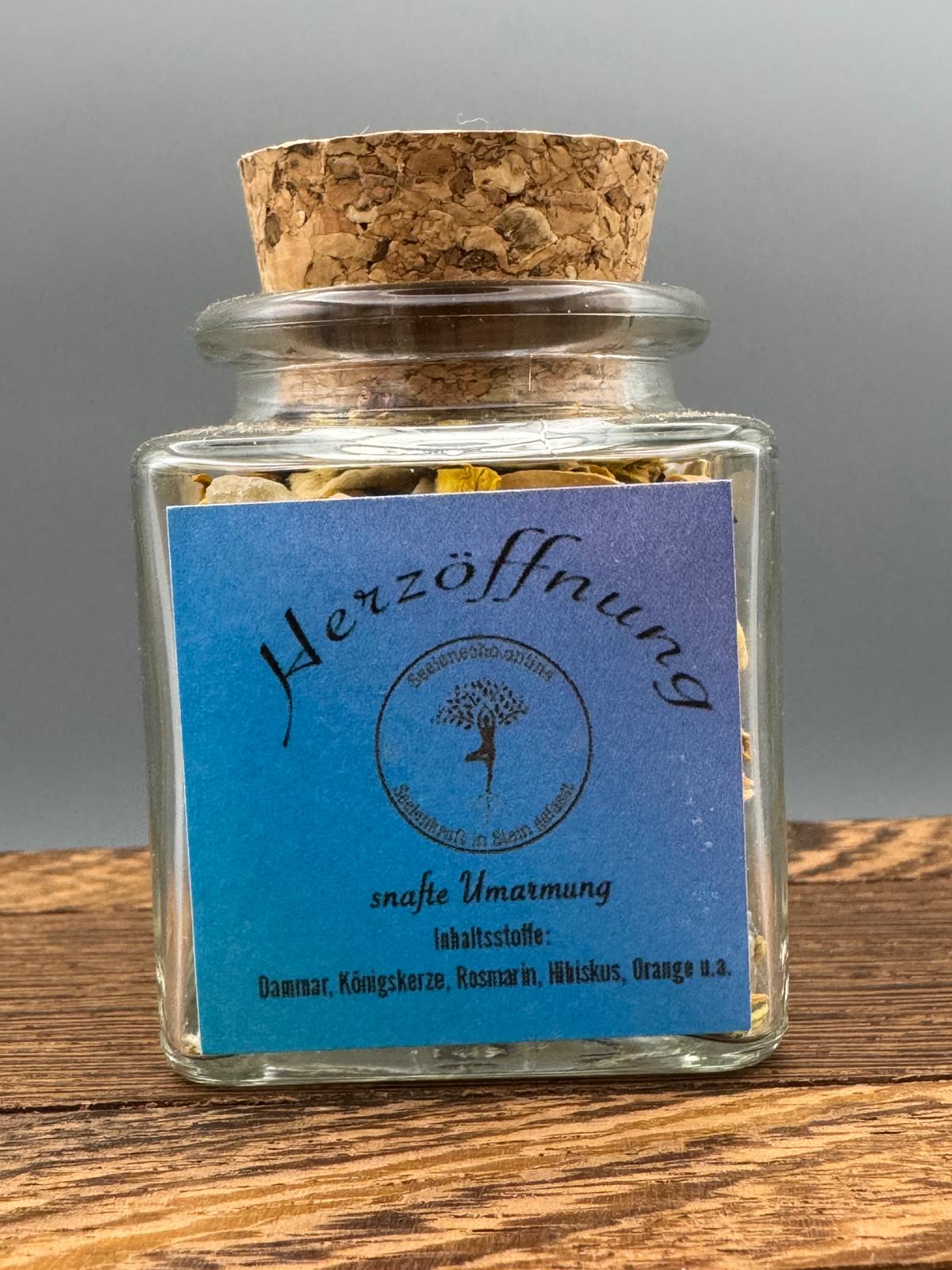 Herzöffnung – Sanfte Umarmung | Räuchermischung im 50 ml Glas