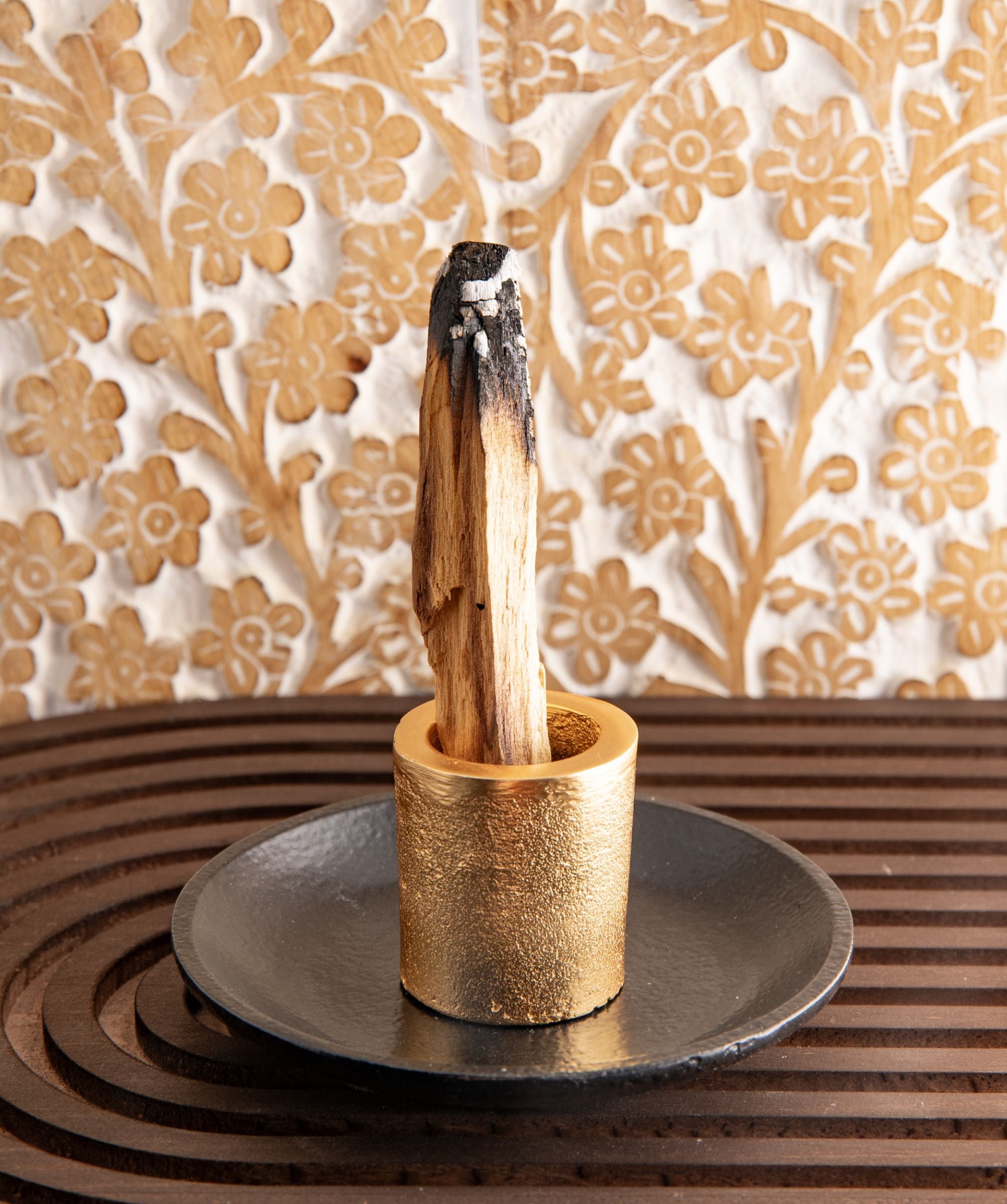 Palo Santo Halter Weißmetall, gold-und schwarzfarben – Ansicht 2