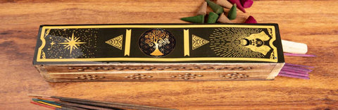 Fantasy Räucherbox CosmosGold Schwarz