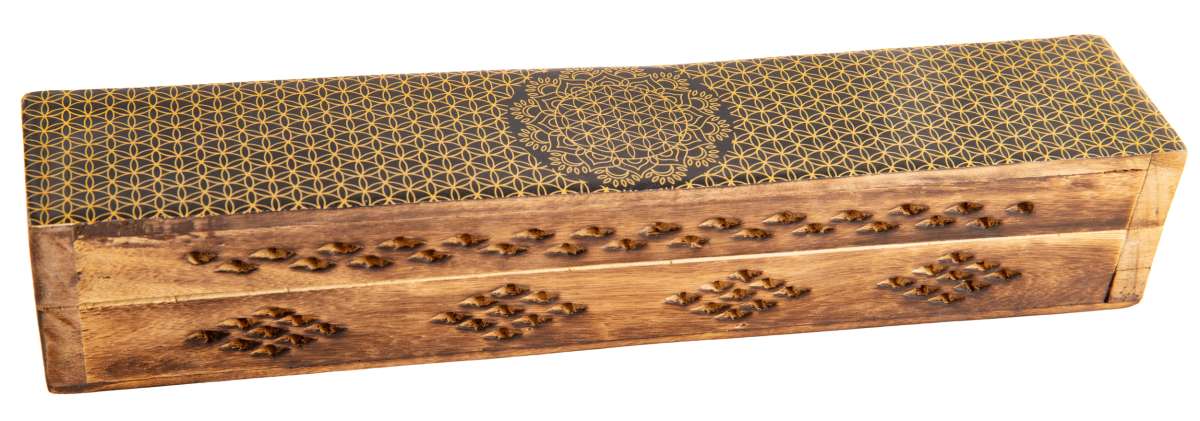 Fantasy Räucherbox Blume des Lebensgold Hintergrund