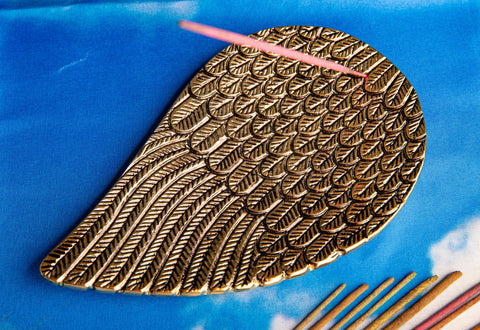 Engelsflügel Weißmetallhalter, gold/antik – Ansicht 2