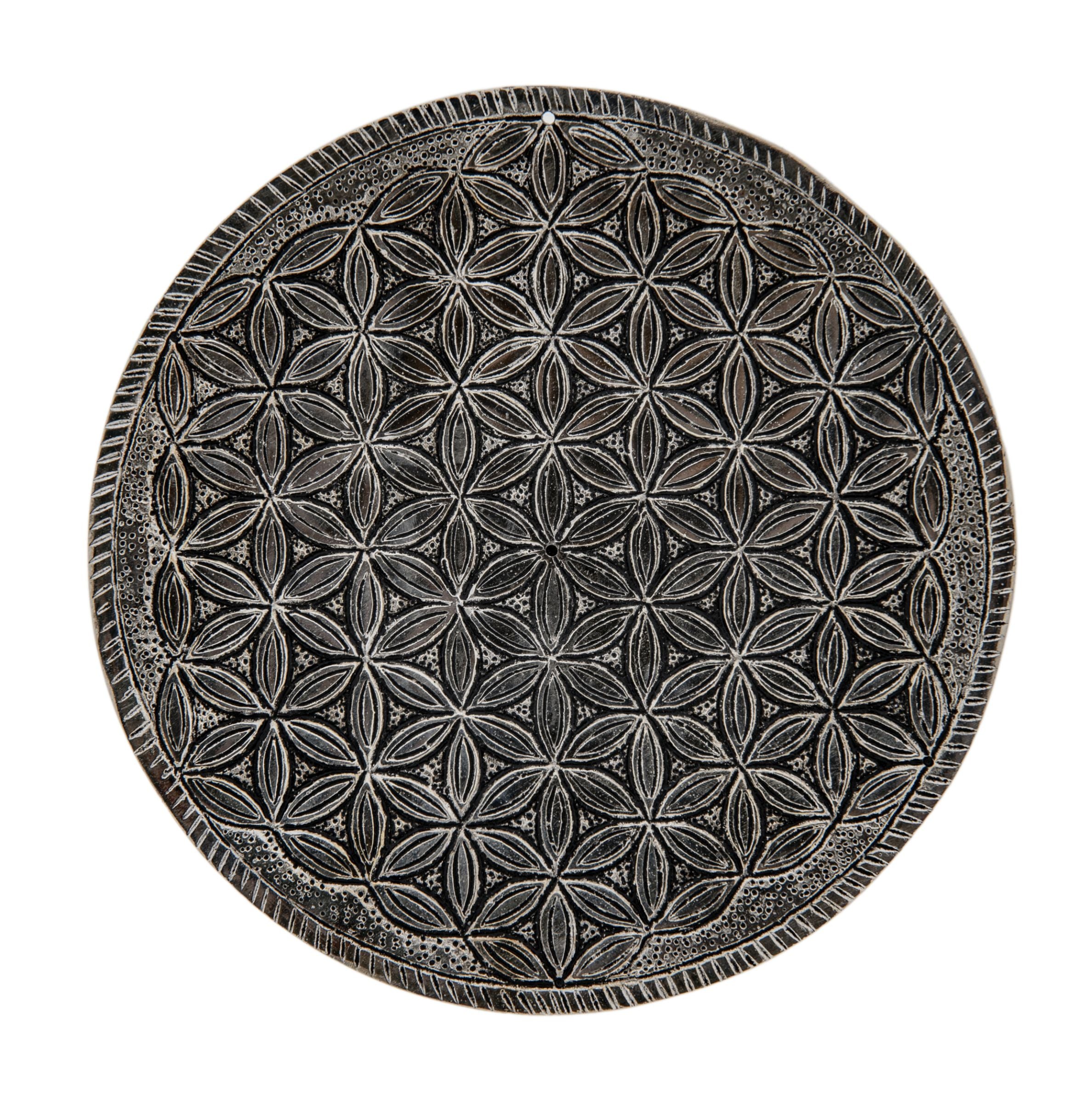 Blume des Lebens Weißmetallhalter – Seelenecho