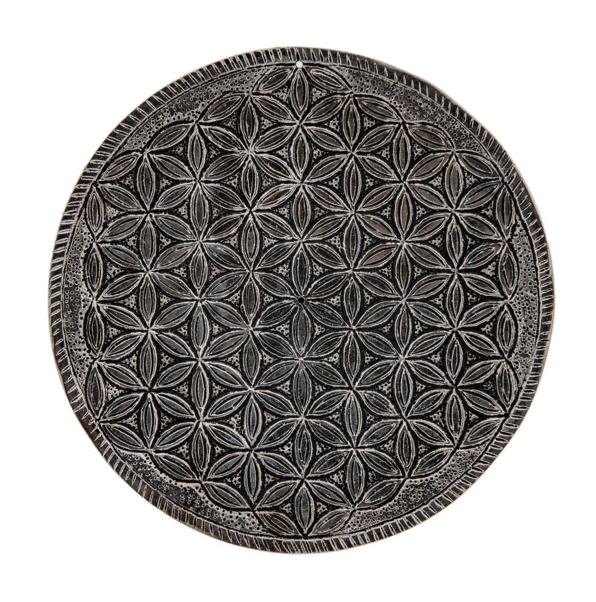Blume des Lebens Weißmetallhalter – Seelenecho