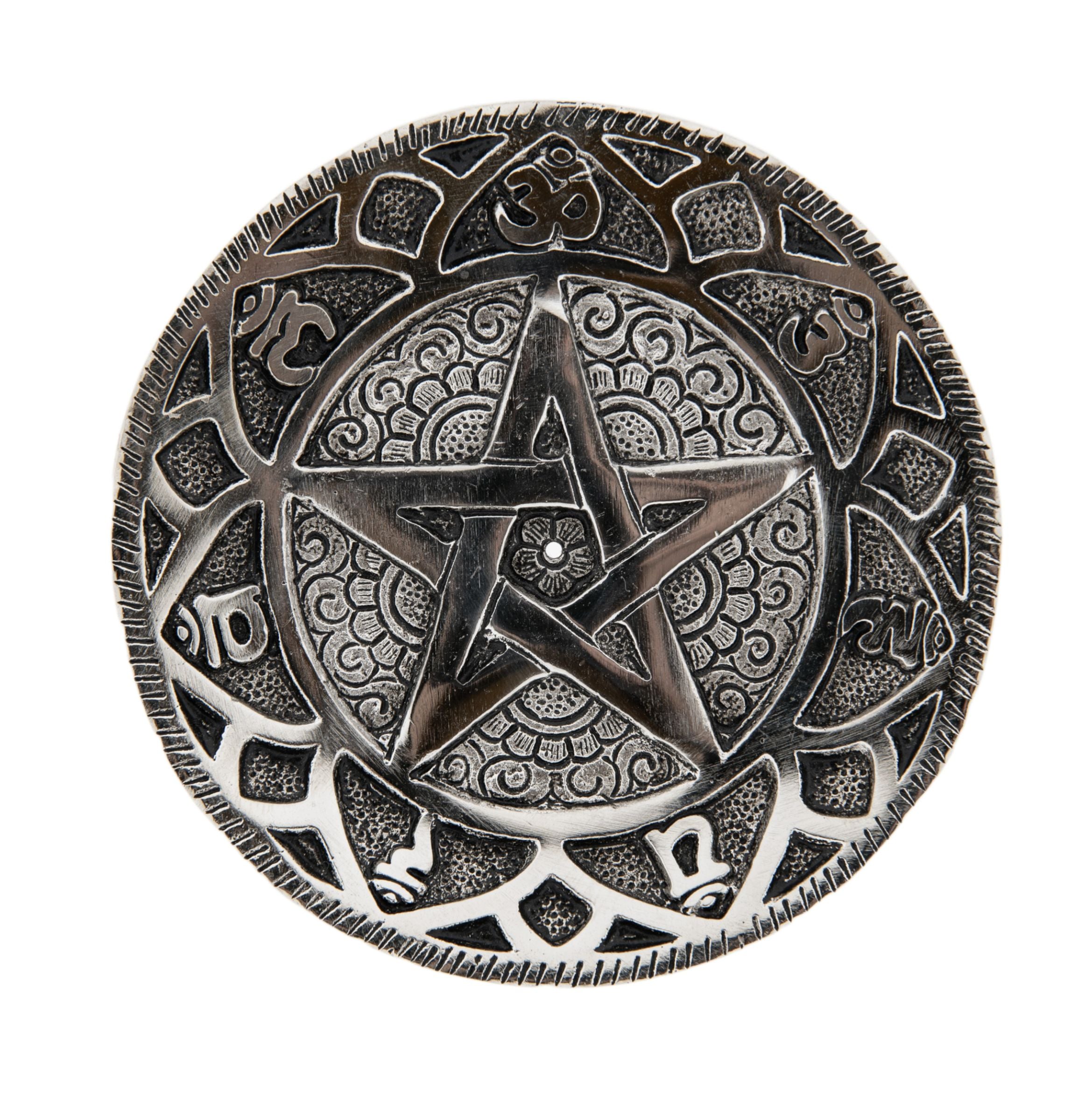 Pentagramm Weißmetallhalter – Seelenecho