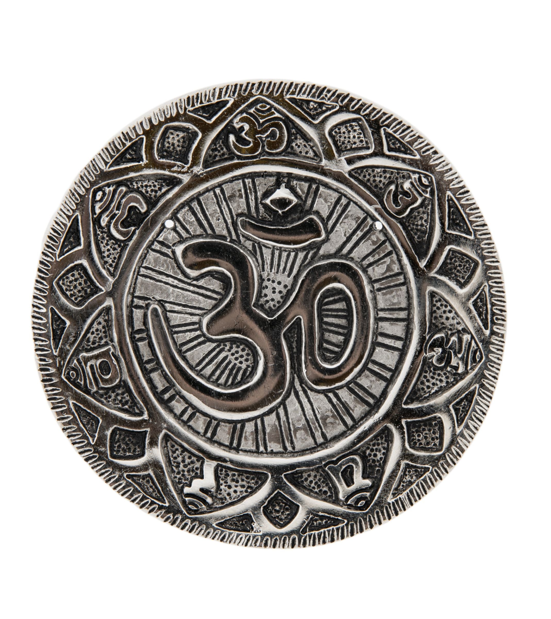 Om mit Mantra Weißmetallhalter – Seelenecho