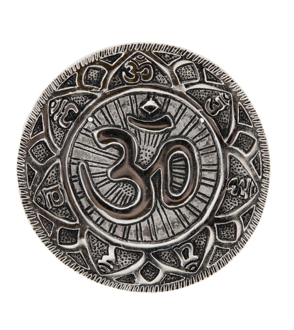 Om mit Mantra Weißmetallhalter – Seelenecho