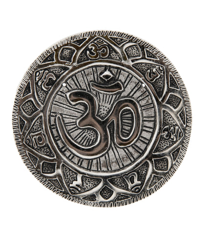 Om mit Mantra Weißmetallhalter – Seelenecho