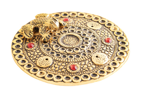 Kunstvoller Halter Frosch Weißmetall, gold – Seelenecho