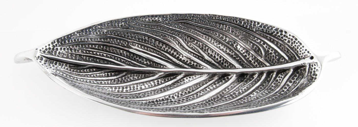 Räucherstäbchenhalter Blatt aus Weißmetall ca. 25 cm – Ansicht 3