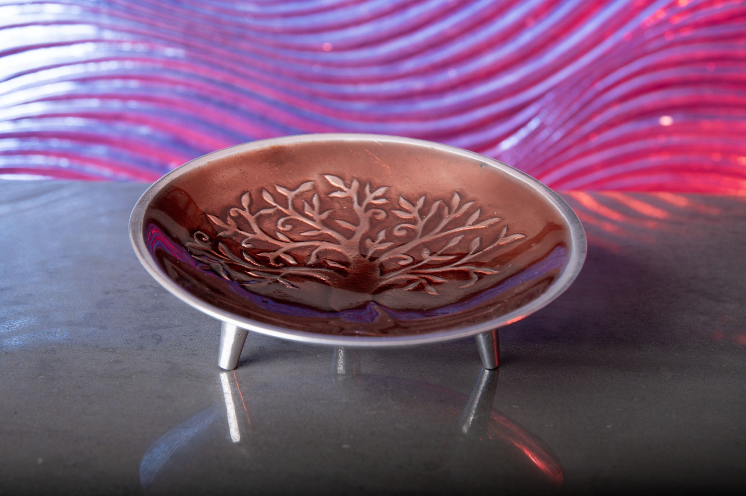 Schale dreibeinig Yggdrasil Aluminium, rotbraun – Ansicht 2