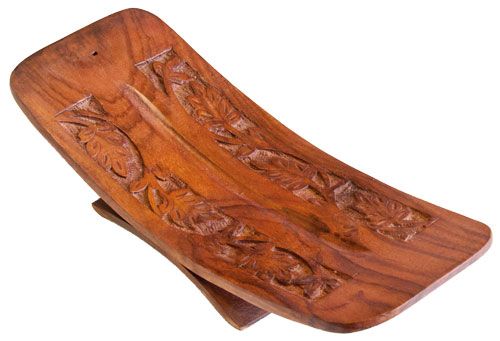 Räucherstäbchenhalter Blätter superbreit aus Holz 26 cm – Ansicht 4