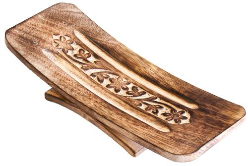 Räucherstäbchenhalter Blumen superbreit aus Holz 26 cm – Seelenecho
