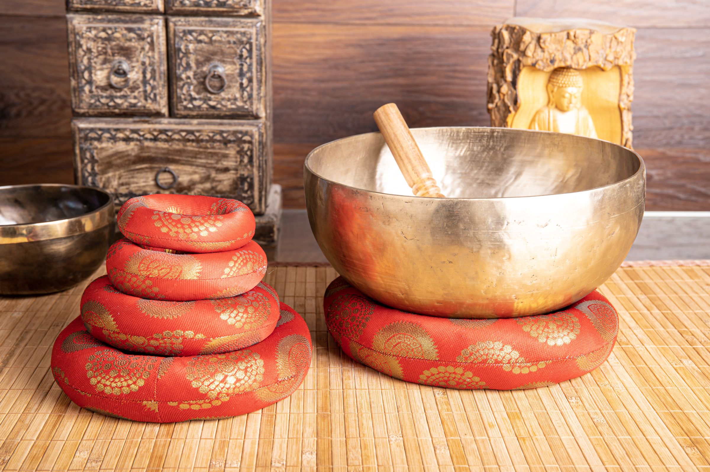 Klangschalenkissen 21 cm, rot – Ansicht 2