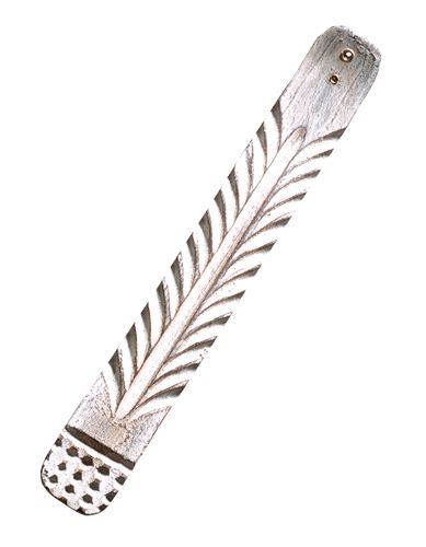 Holzhalter Ornament weiß gewachst – Seelenecho