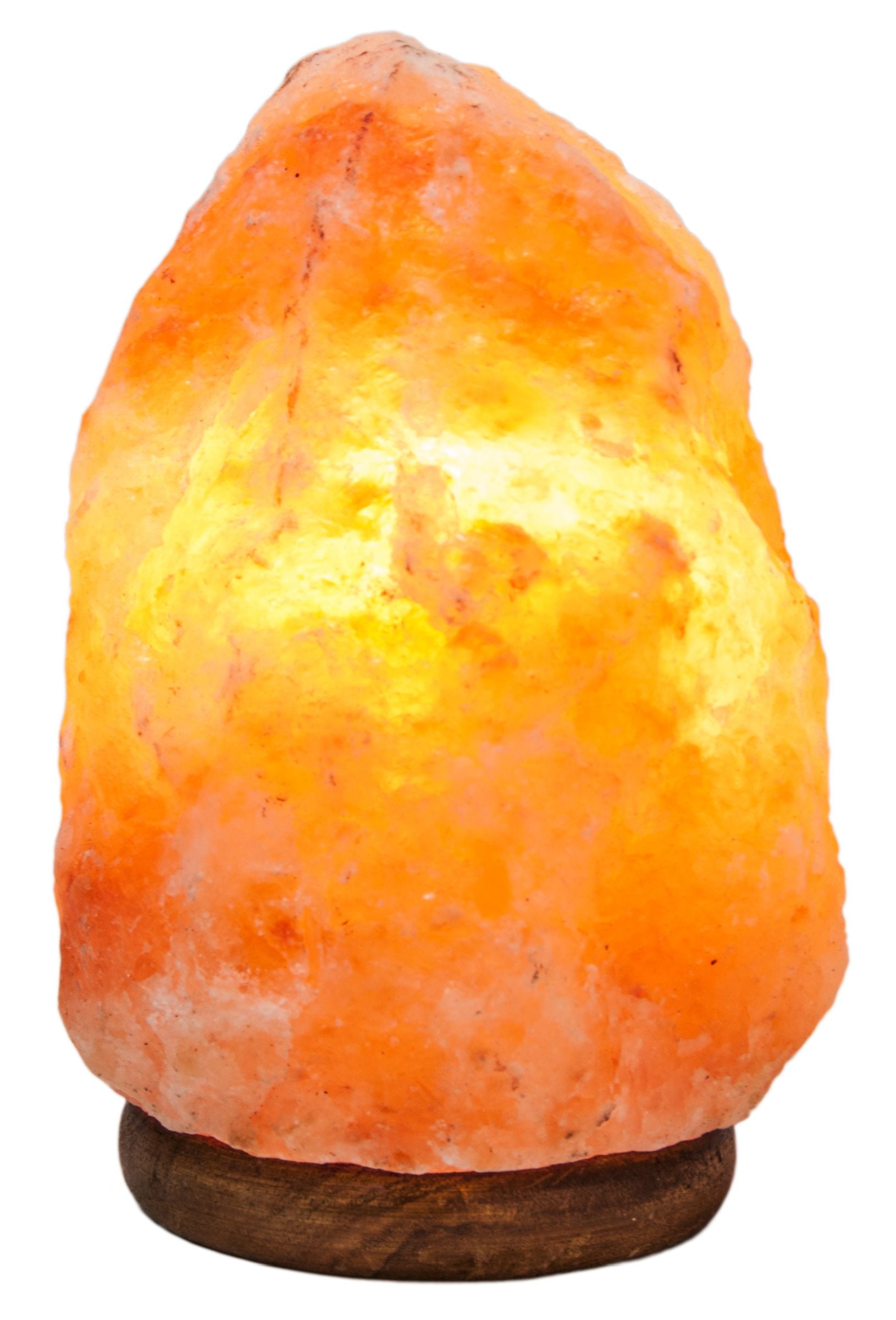 Salzkristall Lampe mit Holzsockel (2-3 kg) – Seelenecho
