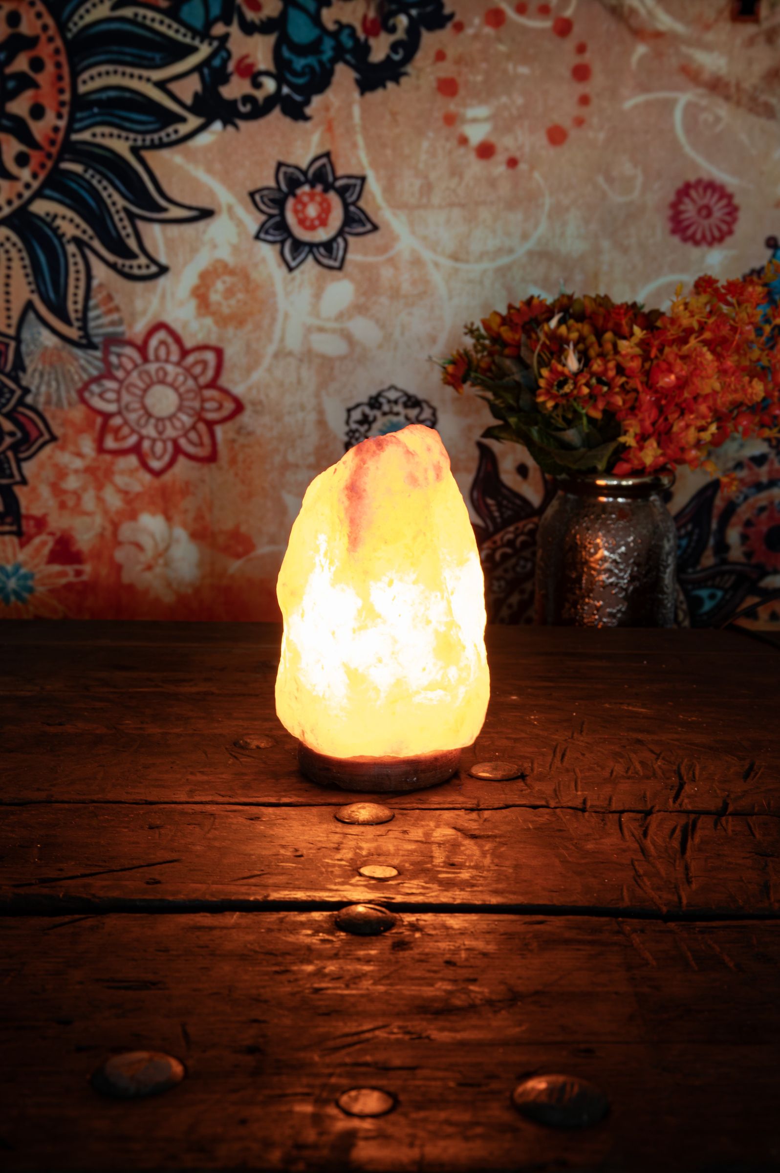 Salzkristall Lampe mit Holzsockel (2-3 kg) – Ansicht 2