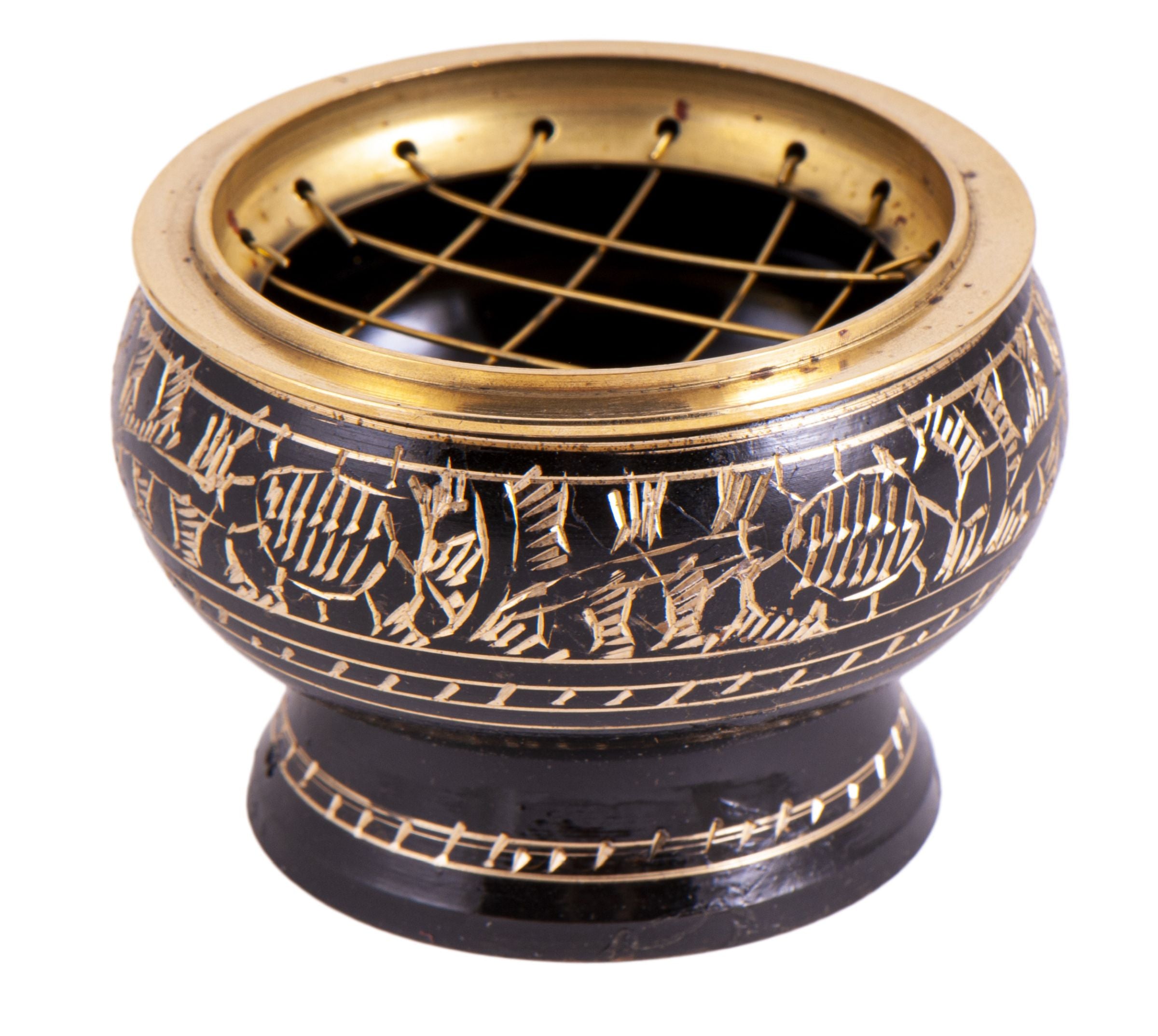 Netzräuchergefäß schwarz / gold Ø ca. 6 cm – Seelenecho