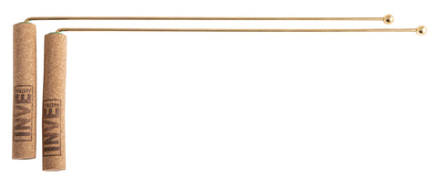 Wünschelrute mit Korkgriff und vergoldeten Kugelenden – Seelenecho