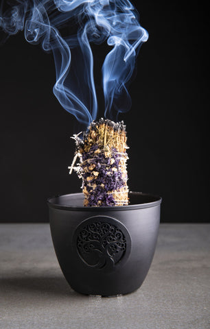 Smudge Bowl Lebensbaum für große Kräuterbündel – Ansicht 2