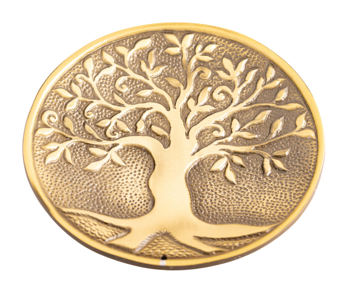 Baum des Lebens Halter Bronze Weißmetall, bronze platiniert, rund – Seelenecho